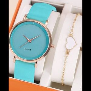 NWT Turquoise Watch & Bracelet Set